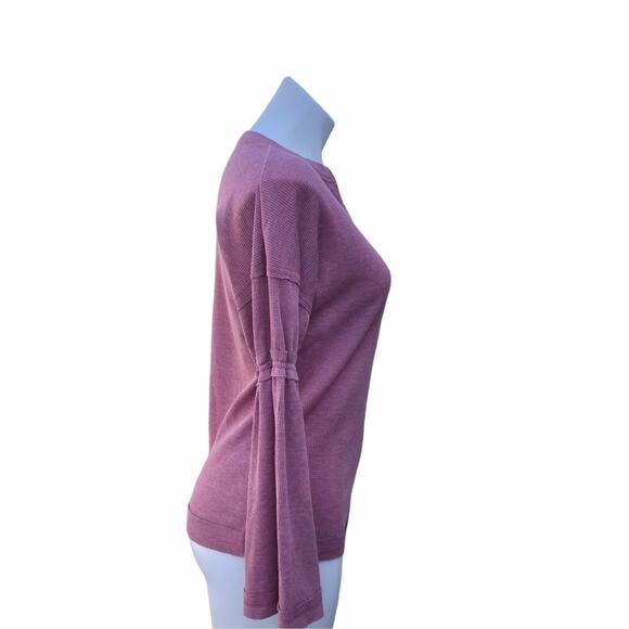 NEW Nordstrom Baea pink flare sleeve thermal top L - Picture 5 of 10